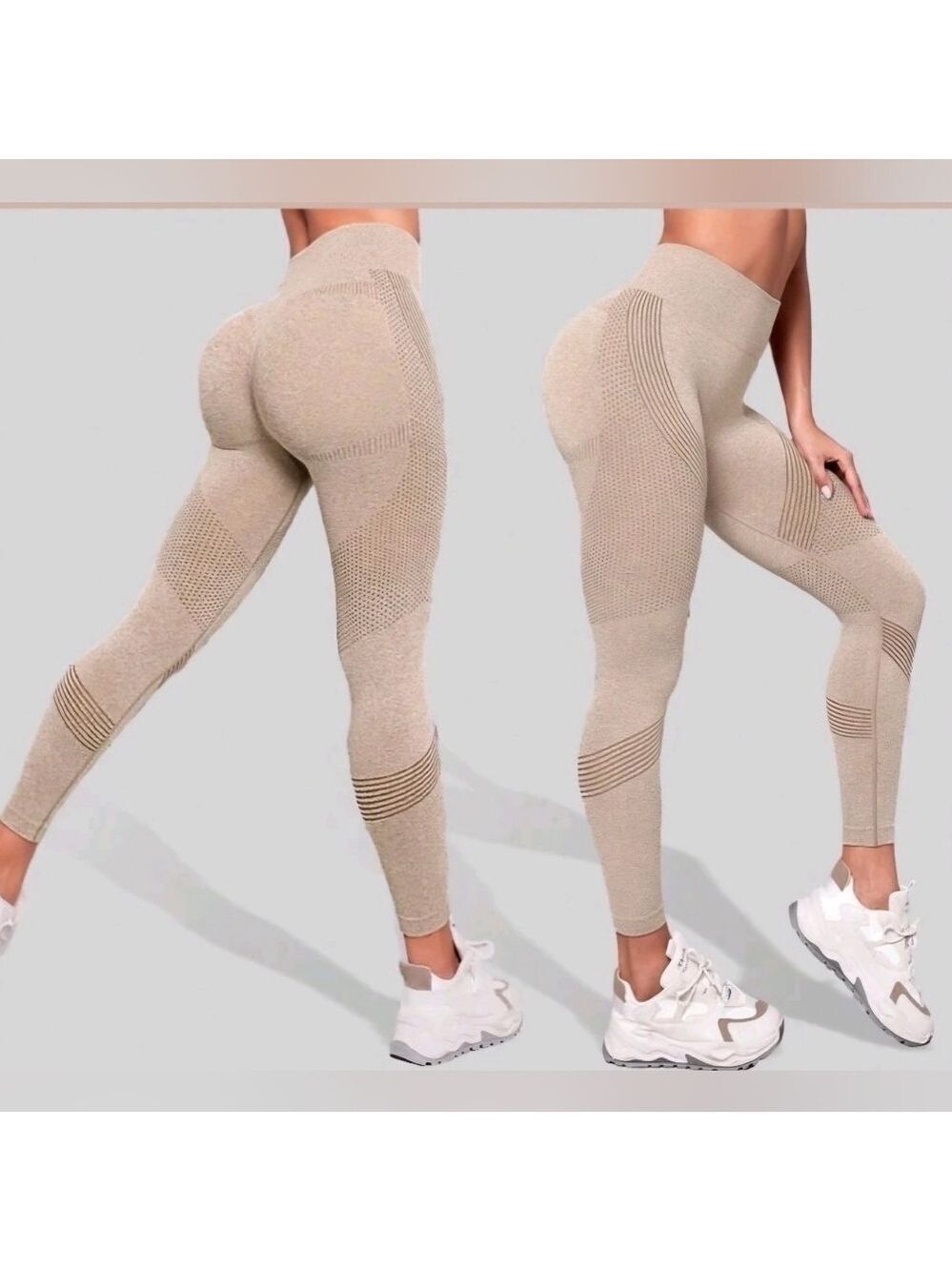 Shein Sport Seamluxe Wide Waistband Leggings in Khaki Medium - New In Package